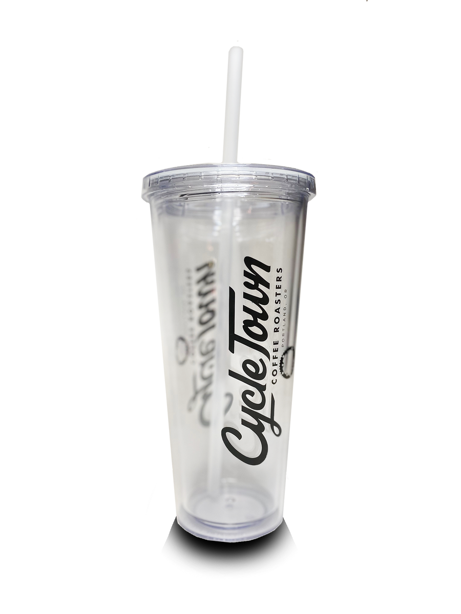 TUMBLER, CLEAR 20 OZ. – Cycle Town Coffee Roasters