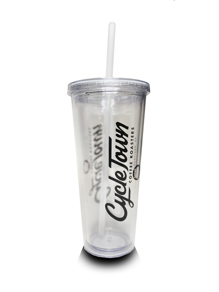 TUMBLER, CLEAR 20 OZ. – Cycle Town Coffee Roasters