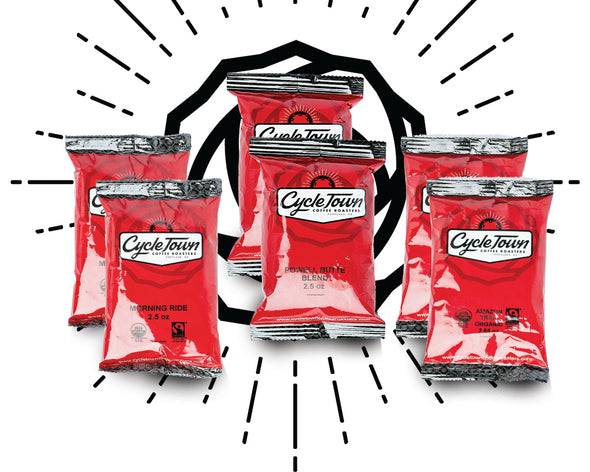 THE SAMPLE 6 PACK, PORTION PACK GROUND PACKS 2.5 OZ EACH